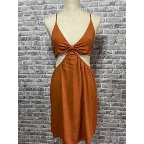 Rust Orange Mini Dress - Picture 2 of 8